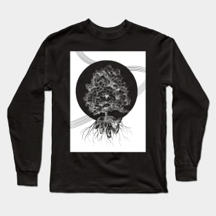 Tree Sprouting from the Hand of God with Geometrical Shapes Long Sleeve T-Shirt